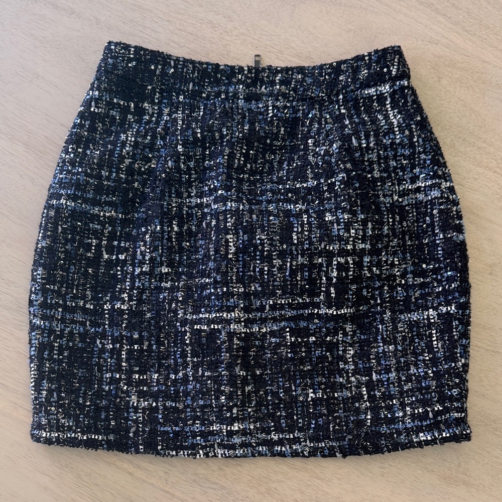 Mossman Elegant Black and White Tweed Skirt - Size 4